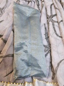 Elegant grey colour Printed Saree with blouse