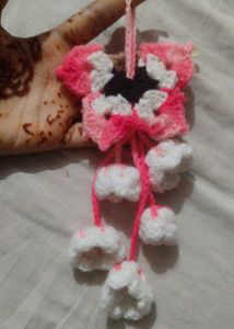 Handmade Crochet Flower keychain/clip