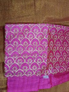 Designer Pink &amp; Gold Blouse Fabric
