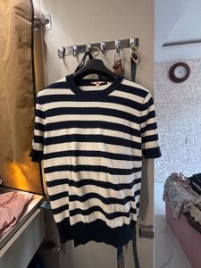 Levi's Navy Blue &amp; White Striped Knit Top | Size