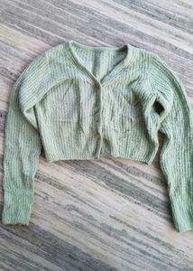 Mint Green Knit Cardigan