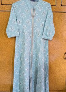 Aqua Floral Print Kurta