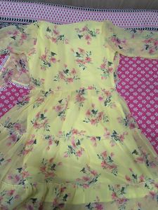 Beautiful Yellow Floral Gown