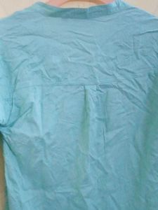 Aqua Blue Cotton Kurta
