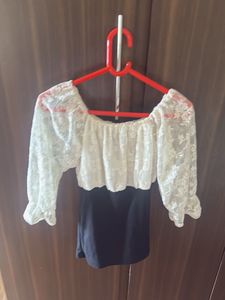 Chic Lace Top with Square Neck