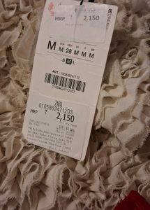 Zara off white floral embellished top