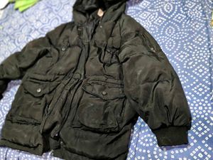 Black Hooded Puffer short jacket