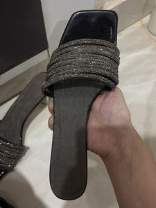 Sparkling Embellished Flat Sandals