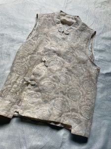 Cheongsam Sleeveless Vest with Floral Print