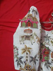 New Crepe silk pen kalamkari blouse