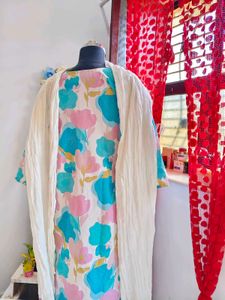 Floral Print Kurta Set with Dupatta