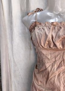 Satin Ruched Mini Dress