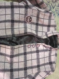 Stylish Plaid Blazer with Embellishments