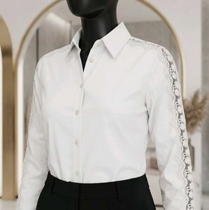 Collezione White Shirt with Elegant Shoulder Lace