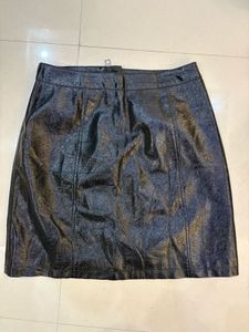 Vero moda Shiny Black Faux Leather Skirt