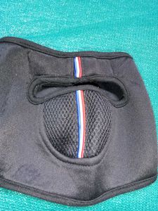 Sports Face Mask , White &amp; Blue Stripe Det