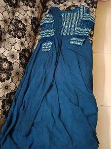 Stunning Teal Embroidered Gown