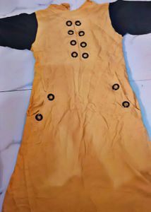 yellow frock &amp; black inner