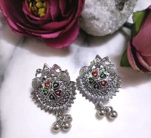 Enamel Jhumka &amp; Necklace