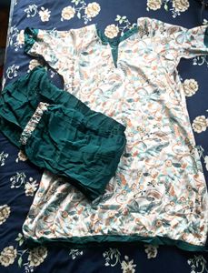 Elegant Floral Print Kurta Set