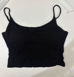 Basic Black Spaghetti Strap Crop Top