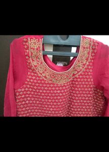 wedding heavy Pink Stonned  worked Kurta