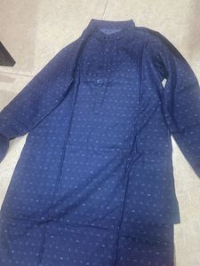 kids Blue Printed Kurta