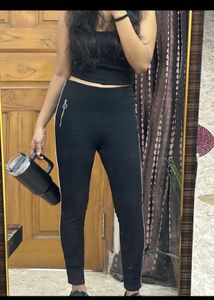 Stylish Black Pants with Zipper Detail