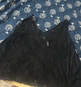 jet Black Lace Cami Top