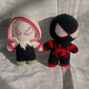 Handmade Spiderman & Gwen Stacy Crochet Dolls