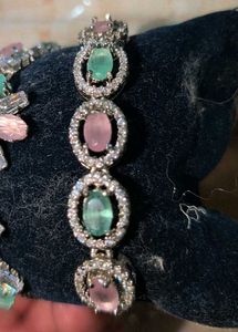 Sparkling Gemstone Bracelets Set combo of 3
