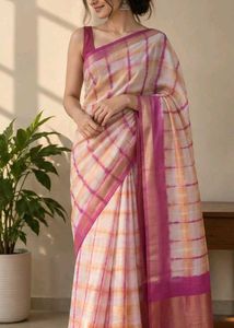 Elegant Checked Saree