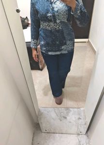 Boho Blue Print Kurta