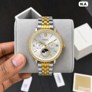 Fossil Two-Tone Moon Phase Watch