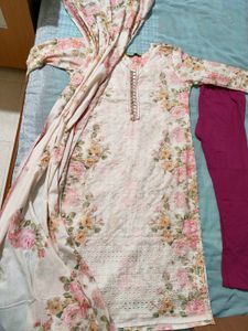 Elegant Floral Kurta Set with Dupatta