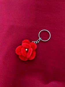 Red Rose Keychain Charm