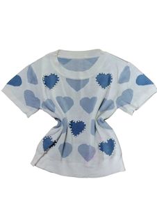 Cute Heart Print Knit Top