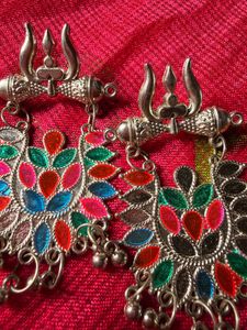 Bohemian Oxidized Silver Jhumkas