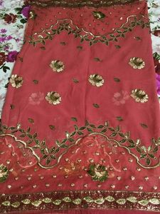 Beautifully Embroidered Saree with Blouse