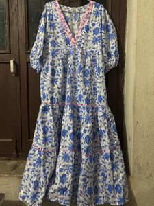 Floral Print Fit and Flare Midi Dress