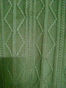 Men's Dark Green Cable Knit Quarter Zip Sweater
