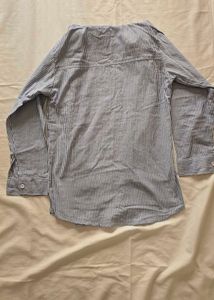Blue Striped Button-Up Shirt