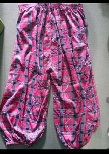 Comfortable Pink Plaid Pattern Palazzo Pants
