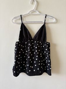 Black & White Polka Dot Cami Top