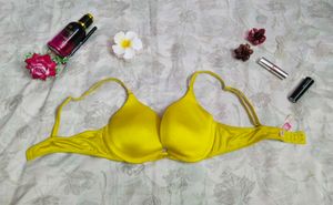 Vibrant Yellow Padded  push-up Bra
