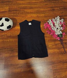 M&amp;S Navy Knitted Sweater with Pockets