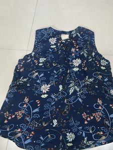 Vero Moda Navy Floral Print Sleeveless Top