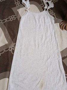 Ribbed Ruffle Strap Midi Dress