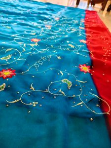 multi embroidered saree  with glitter