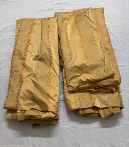 Floral Striped Curtains - Golden Hue